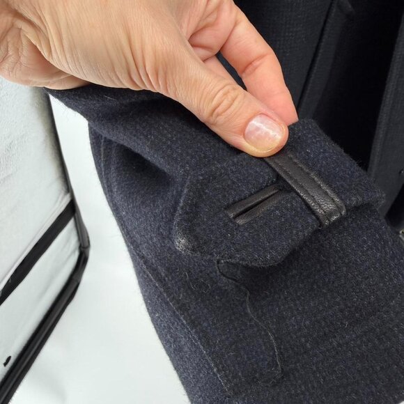 Cole Haan Men's Size XXL Classic Collared Wool-Blend Car Coat Navy - Picture 8 of 8